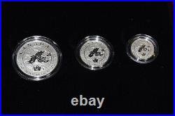 2019 Canada Silver Proof Maple Leaf 5 coin set in case with COP. + Outer Box