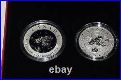 2019 Canada Silver Proof Maple Leaf 5 coin set in case with COP. + Outer Box