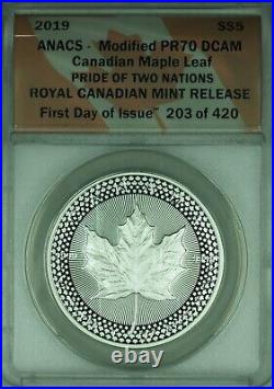 2019 Canadian Maple Leaf Modified Proof ANACS PR-70 DCAM 1st Day Issue