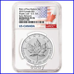 2019 Modified Proof $5 Silver Canadian Maple Leaf NGC PF70 ER Flags Label Pride