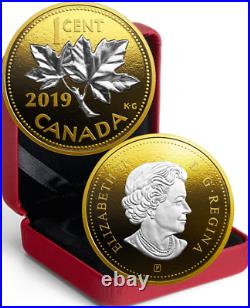2019 Penny Big Coin Maple Leaf 1-Cent 5OZ Pure Silver Proof Classic Canada Coin