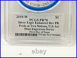 2019 Pride Of Two Nations Pcgs Pr70 Maple Leaf & Pcgs Pr70 Enhanced Silver Eagle