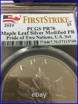 2019 Pride Of Two Nations U. S. Set Silver Maple Leaf Pr 70 First Strike