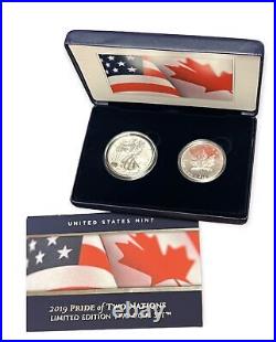 2019 Pride of Two Nations 2-Coin Limited Edition Set Silver Eagle & Maple Leaf