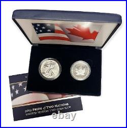 2019 Pride of Two Nations 2-Coin Limited Edition Set Silver Eagle & Maple Leaf