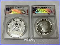 2019 Pride of Two Nations Set Silver Eagle & Maple Leaf ANACS PR70 RP70 DCAM