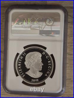 2019 S$15 Fine Silver Coin 1oz Golden Maple Leaf One ounces PF 70 UC Top Pop