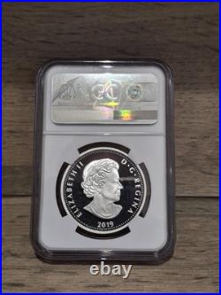 2019 S$15 Fine Silver Coin 1oz Golden Maple Leaf One ounces PF 70 UC Top Pop