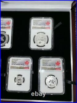 2019 Silver 5-Coin Maple Leaf Fractional Set PF REV70 PROOF Queen Victoria OBO
