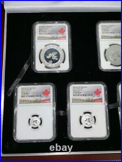 2019 Silver 5-Coin Maple Leaf Fractional Set PF REV70 PROOF Queen Victoria OBO