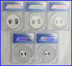 2019 Silver Canada 5 Coin Maple Leaf Set $5 $4 $3 $2 $1 Anacs Rp70 First Release