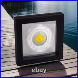 2019 Solomon Islands $5 Gold Maple Leaf 2 Oz Silver Coin With 0.2g Gold Leaf