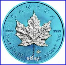 2019 Space Blue 1 oz Canadian Silver Maple Leaf $5 Coin Space Metals (RARE)