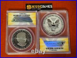 2019 W Enhanced Reverse Proof Silver Eagle Anacs Pf69 /69 Pride Of Nations Set