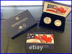 2019 W Enhanced Reverse Proof Silver Eagle Maple Leaf Pride Of Two Nations Set