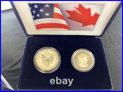 2019 W Enhanced Reverse Proof Silver Eagle Maple Leaf Pride Of Two Nations Set