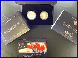 2019 W Enhanced Reverse Proof Silver Eagle Maple Leaf Pride Of Two Nations Set