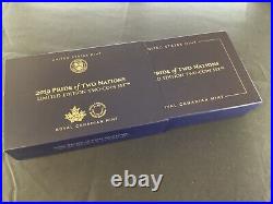 2019 W Enhanced Reverse Proof Silver Eagle Maple Leaf Pride Of Two Nations Set