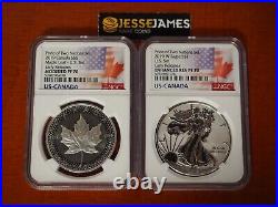 2019 W Enhanced Reverse Proof Silver Eagle Ngc Pf70 /70 Pride Of Nations Us Set