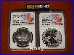 2019 W Enhanced Reverse Proof Silver Eagle Ngc Pf70 /70 Pride Of Nations Us Set