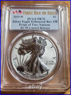 2019-W NGC PR70 FDI Pride of Two Nations SILVER EAGLE SET Rare Canada Set 10k