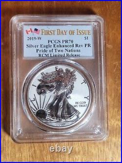 2019-W NGC PR70 FDI Pride of Two Nations SILVER EAGLE SET Rare Canada Set 10k