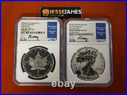2019 W Pride Of Two Nations Silver Eagle Set Ngc Pf70 Pf70 Er Edmund Moy Signed