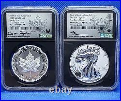2019 W Pride of 2 Nations 2 Coin Set PF70 Enhanced Proof Silver Eagle Maple Leaf
