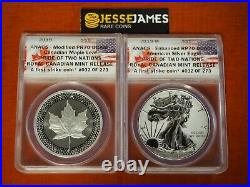 2019 W Proof Silver Eagle Maple Leaf Pride Of 2 Nations Rcm Set Anacs Rp70 Pr70