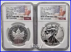 2019-W Reserve Proof Silver Eagle Maple Leaf Modified PR Pride of 2 Nations PR69