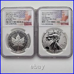 2019-W Reserve Proof Silver Eagle Maple Leaf Modified PR Pride of 2 Nations PR69