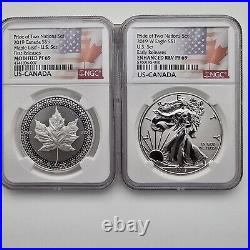 2019-W Reserve Proof Silver Eagle Maple Leaf Modified PR Pride of 2 Nations PR69