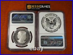 2019 W Reverse Proof Silver Eagle Ngc Pf70 /70 Fdi Pride Of Two Nations Set