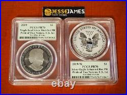 2019 W Reverse Proof Silver Eagle Pcgs Pr70 /70 Pride Of 2 Nations Set Cleveland