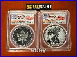 2019 W Silver Eagle Pcgs Pr70 70 Pride Of Two Nations Set First Day Chicago Ana