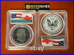 2019 W Silver Eagle Pcgs Pr70 70 Pride Of Two Nations Set First Day Chicago Ana