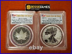 2019 W Silver Eagle Pcgs Pr70 70 Pride Of Two Nations Set First Day Issue Us Set