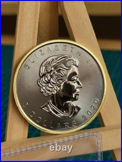 2020 1oz CANADA MAPLE LEAF GILDED SILVER /GOLD/RUTHENIUM RARE COIN NGC TEST 2
