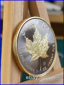 2020 1oz CANADA MAPLE LEAF GILDED SILVER /GOLD/RUTHENIUM RARE COIN NGC TEST 2
