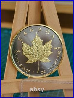 2020 1oz CANADA MAPLE LEAF GILDED SILVER /GOLD/RUTHENIUM RARE COIN NGC TEST 2