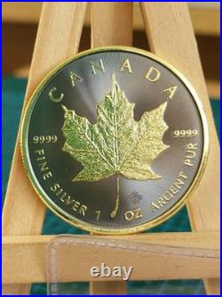 2020 1oz CANADA MAPLE LEAF GILDED SILVER /GOLD/RUTHENIUM RARE COIN NGC TEST 2