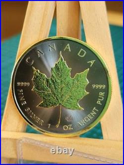 2020 1oz CANADA MAPLE LEAF GILDED SILVER /GOLD/RUTHENIUM RARE COIN NGC TEST 2