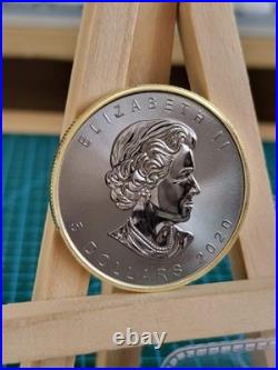 2020 1oz CANADA MAPLE LEAF GILDED SILVER /GOLD/RUTHENIUM RARE COIN NGC TEST 2