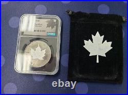 2020 $20 Canada Silver Maple Incuse Rhodium NGC PF70 First Day of Production