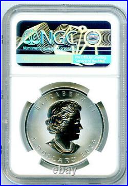 2020 $5 Canada 1 Oz Silver Maple Leaf Ngc Ms70 Rare First Releases Blue Label