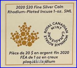 2020 Canada $20 MAPLE LEAF Rhodium-Platinum NGC PF70 FIRST DAY OF PRODUCTION