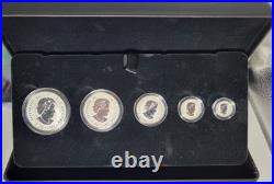 2020 Canada Fractional 5 Coin Set. 9999 Fine Silver, Proof, Maple Leaf Design