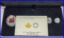 2020 Canada Fractional 5 Coin Set. 9999 Fine Silver, Proof, Maple Leaf Design