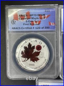2020 Canada Pure Silver 5-Coin Maple Leaf Fractional Set RP70 First Release