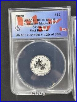 2020 Canada Pure Silver 5-Coin Maple Leaf Fractional Set RP70 First Release